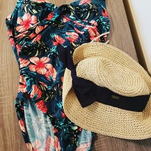 Floral one piece swim suit
